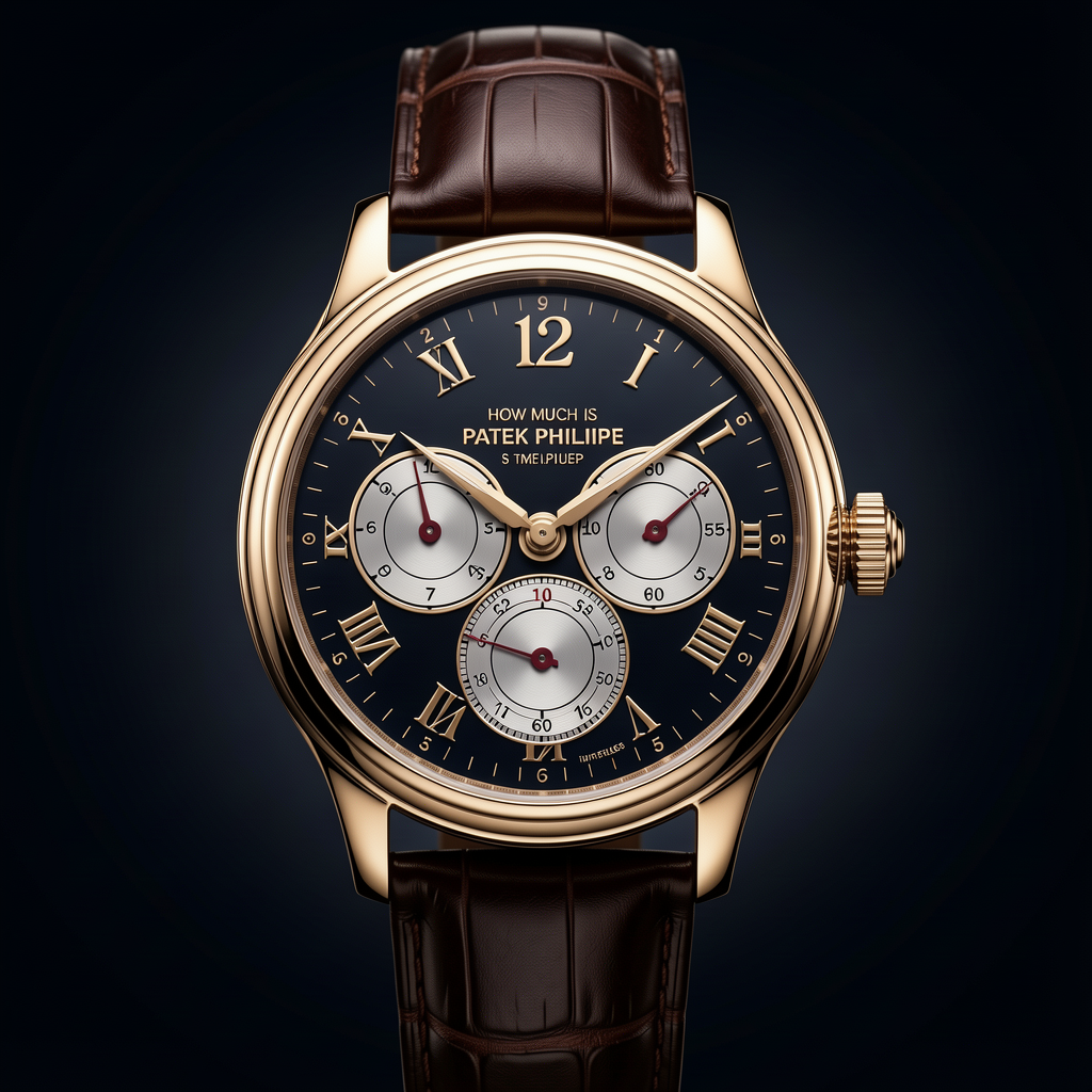 Luxury How Much Is A Patek Philippe Watch timepiece, professional product photography, elegant dark background with gradient, dramatic lighting, macro detail, premium quality, 4K, sharp focus
